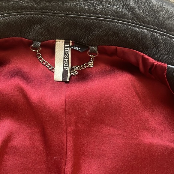 Topshop Dolly Leather Biker Jacket - Picture 12 of 14